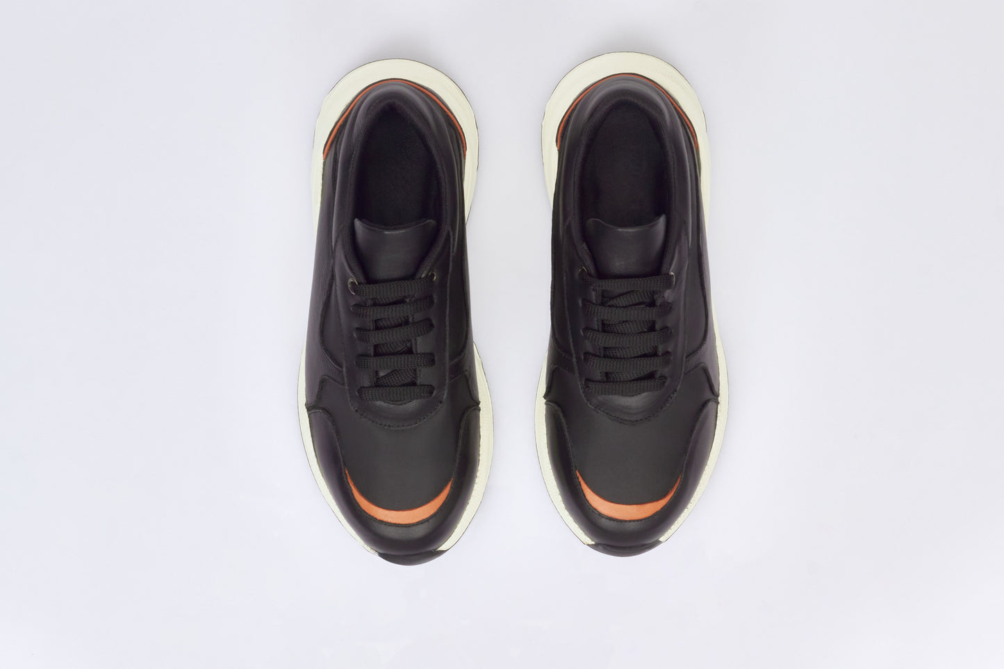 Siyah Deri Kadın Spor Ayakkabı & Sneakers
